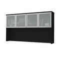 Bestar Pro-Concept Plus 72W Hutch with Frosted Glass Doors, Black 110523-1118
